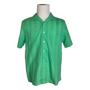 NWT Cremieux Button Down Short Sleeve Classy Green Men's Shirt Size Large